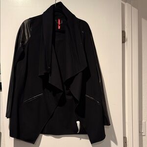 SPANX Black Women's Blazer with Leather Accents